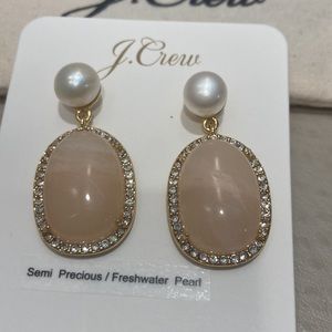 J.Crew Stone and freshwater pearl earrings